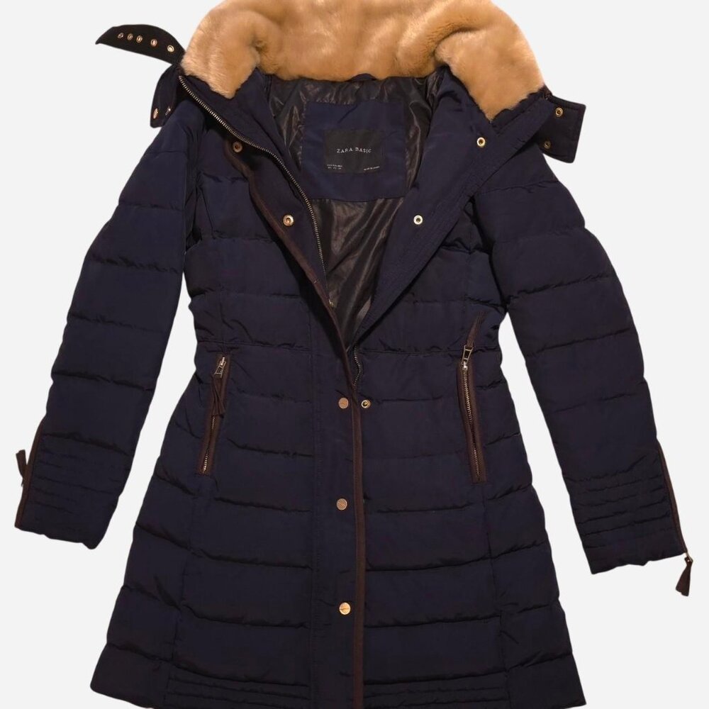 Zara Women's Navy and Blue Coat